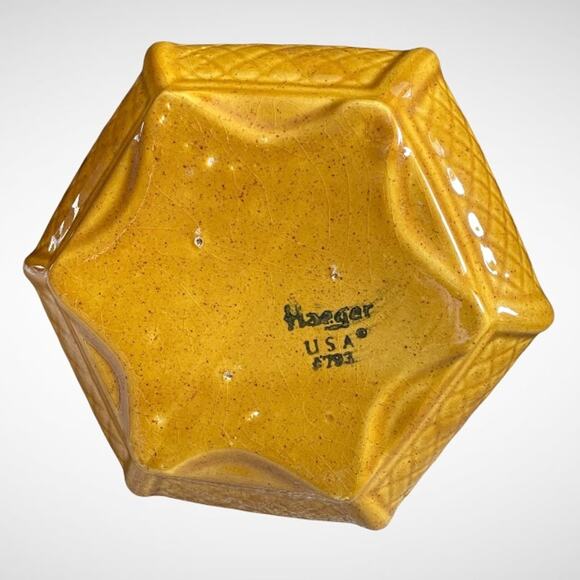 Haeger USA Pottery 793 Hexagon Mid-Century Planter Dish - Picture 4 of 7